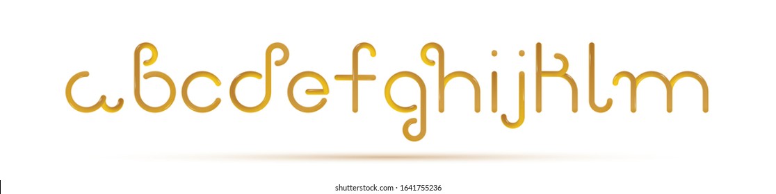 Mustard honey sauce vector font. Isolated alphabet set on white background. English yellow letters made of sauce, liquid and glossy. Good for design posters, packaging, menu, cafe. 