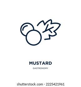 mustard icon from gastronomy collection. Thin linear mustard, ketchup, food outline icon isolated on white background. Line vector mustard sign, symbol for web and mobile