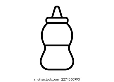 Mustard icon illustration. icon related to cooking spices. outline icon style. Simple vector design editable