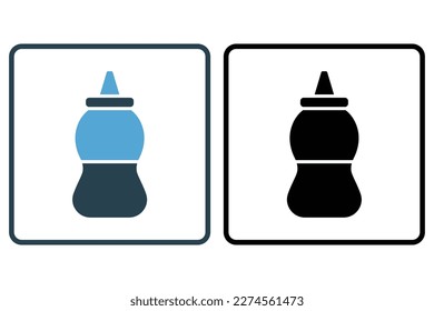 Mustard icon illustration. icon related to cooking spices. Solid icon style. Simple vector design editable