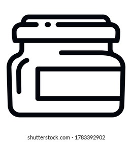 Mustard jar icon. Outline mustard jar vector icon for web design isolated on white background