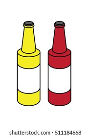 mustard and ketchup bottles