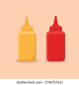 Senf und Ketchup Vector Illustration