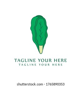 mustard leaf logo design template. vegetable logo icon. 