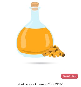 Mustard oil bottle color flat icon