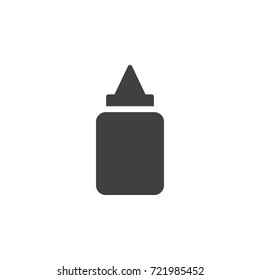 Mustard plastic bottle icon on the white background