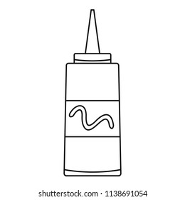 Mustard plastic bottle icon. Outline mustard plastic bottle vector icon for web design isolated on white background