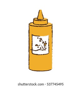 mustard sauce bottle icon over white background. colorful design. vector illustration