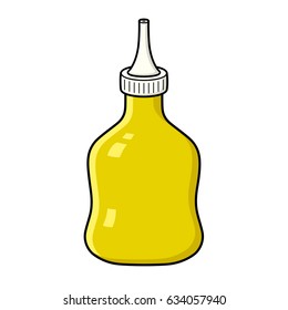 Mustard sauce bottle isolated.