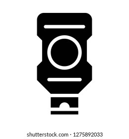 Mustard sauce bottle vector, Barbecue related solid design icon
