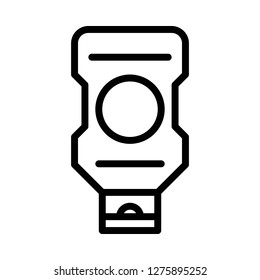 Mustard sauce bottle vector, Barbecue related line design editable stroke icon