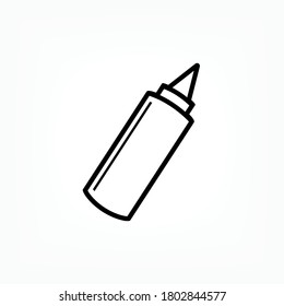 Mustard Sauce Icon. Complement Meals Symbol - Vector.