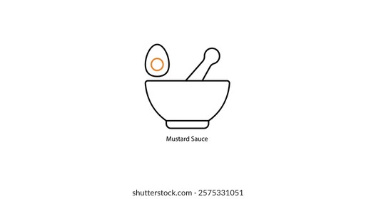 Mustard Sauce Vector Illustration for Condiments