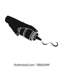 Mustard, seasoning for eating. Food and cooking single icon in black style vector symbol stock illustration web.