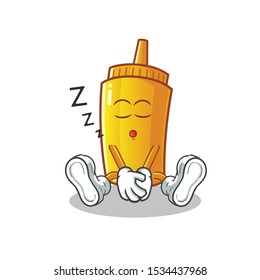 mustard sleep mascot vector cartoon illustration