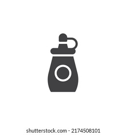 Mustard squeeze bottle vector icon. filled flat sign for mobile concept and web design. Mustard sauce glyph icon. Symbol, logo illustration. Vector graphics