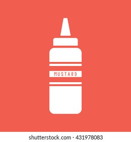 Mustard squeeze bottle vector icon