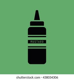 Mustard squeeze bottle vector icon