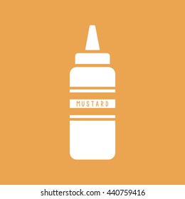Mustard squeeze bottle vector icon