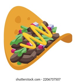 Mustard tacos icon. Isometric of Mustard tacos vector icon for web design isolated on white background