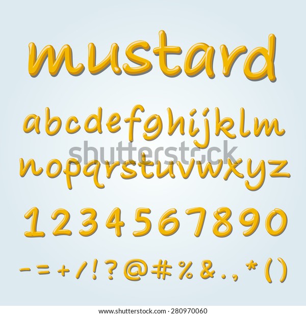 Mustard Vector Alphabet Sauce Abc Letters Stock Vector (Royalty Free ...