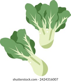 Mustard vegetable, healthy food with flat design style