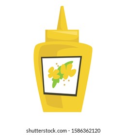mustard yellow bottle catroon isolate