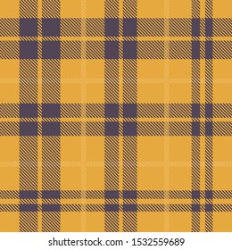 Mustard yellow checked plaid pattern vector