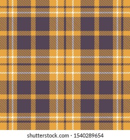 Mustard yellow checked plaid pattern vector