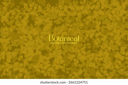 Patrón botánico sin fisuras amarillo mostaza con hojas y follaje elegante