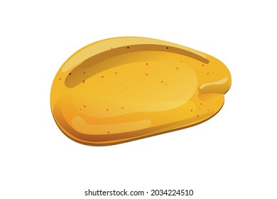 Mustard Yellow Stain. Dijon Honey Sauce Cream. Vector Design In Cartoon Style For Food Branding.