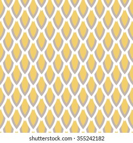Mustard yellow and taupe scale vector geometric seamless pattern. Classic simple style.