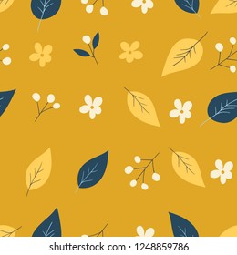 Mustard yellow woodland grid print seamless pattern. Great for nature inspired home decor, backgrounds, invitations, packaging design projects. Kids and nursery room decor and textiles and clothing.