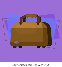 Mustard-colored suitcase. Luggage, traveling bag, handbag. Bags concept. Vector illustration can be used for topics like fashion, accessories, travel