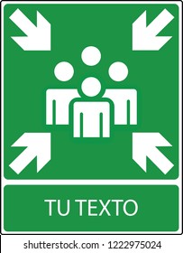 Muster point  - exit and evacuation signs - assembly point