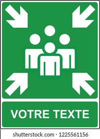 Muster point  - exit and evacuation signs - assembly point