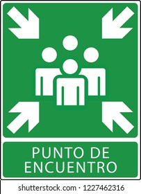 Muster point  - exit and evacuation signs - assembly point