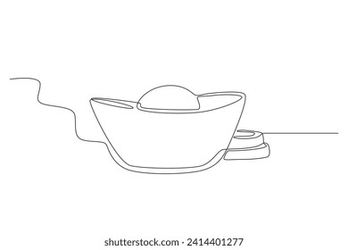 A must-have cake for Chinese New Year. Chinese new year one-line drawing