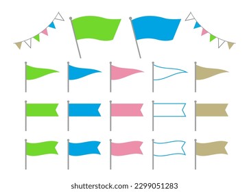 A must-have item for the event, a set of flags and garlands. We are developing color variations, so please choose your favorite color.