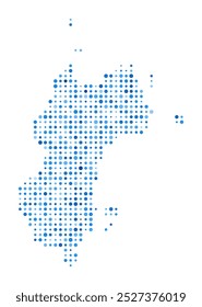 Mustique Dot Map. Island Digital Style Shape. Mustique vector image. Island shape with blue circular dots. Elegant vector illustration.