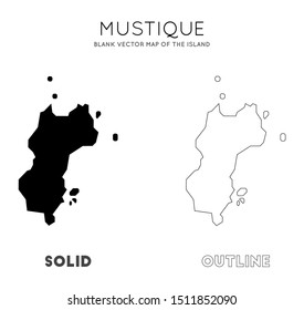 Mustique map. Blank vector map of the Island. Borders of Mustique for your infographic. Vector illustration.