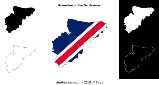 Muswellbrook (New South Wales) outline map set