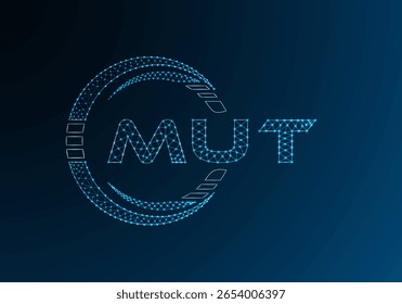 MUT low poly letter logo vector design. MUT lower poly logo design. Low poly logo.