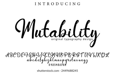 Mutability Font Stylish brush painted an uppercase vector letters, alphabet, typeface