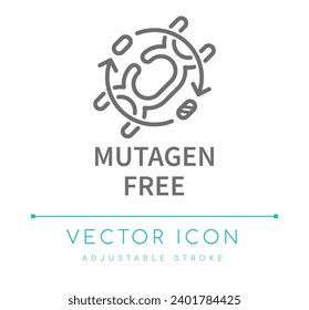 Mutagen Free Eco Friendly Vector Line Icon