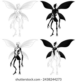 Mutant Alien Humanoid Insect Vector Design