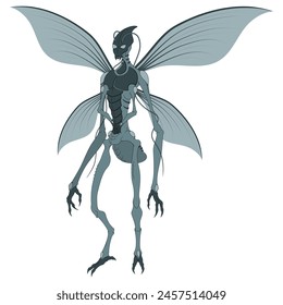 Mutant Alien Humanoid Insect Vector Design