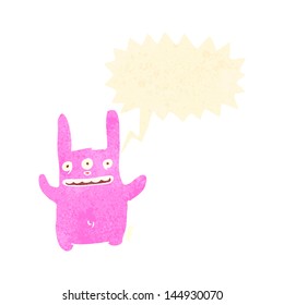 mutant bunny rabbit with speech bubble