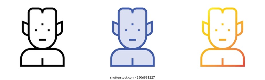 mutant icon. Linear, Blue Fill and Gradient Style Design Isolated On White Background