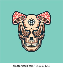 mutant magic mushroom vector design